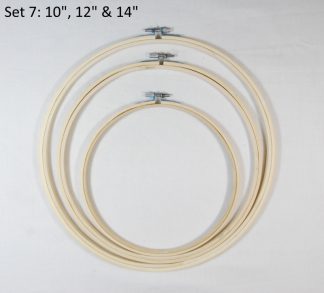 Set 7: 10", 12" & 14" Bamboo Embroidery Hoop - Cross Stitch/Tapestry Frame