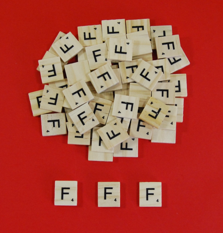 Pack of 20 - Letter 'F' Scrabble Wooden Tiles
