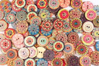 Fancy Wooden Buttons - Fancy Buttons 7 - 20mm