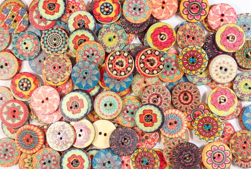 Fancy Wooden Buttons - Fancy Buttons 7 - 20mm