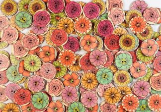 Fancy Wooden Buttons - Fancy Buttons 8 - 20mm