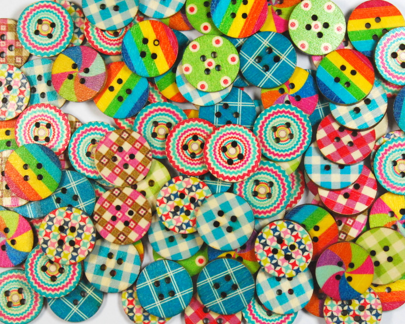 Fancy Wooden Buttons - Fancy Buttons 3 20mm