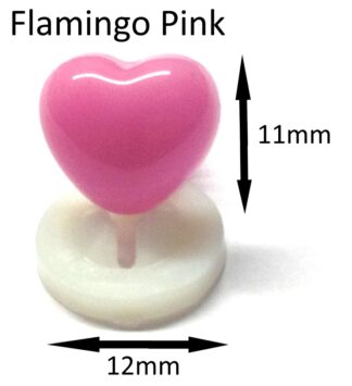 Flamingo 12 x 11mm Heart Noses