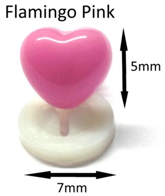 Flamingo Pink 7x5mm Heart Noses
