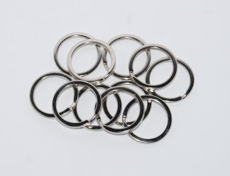 Pack of 10 - Silver - 25mm Flat - Double Loop Split Ring for Keyrings