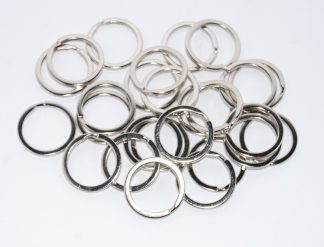 Pack of 25 - Silver - 25mm Flat - Double Loop Split Ring for Keyrings