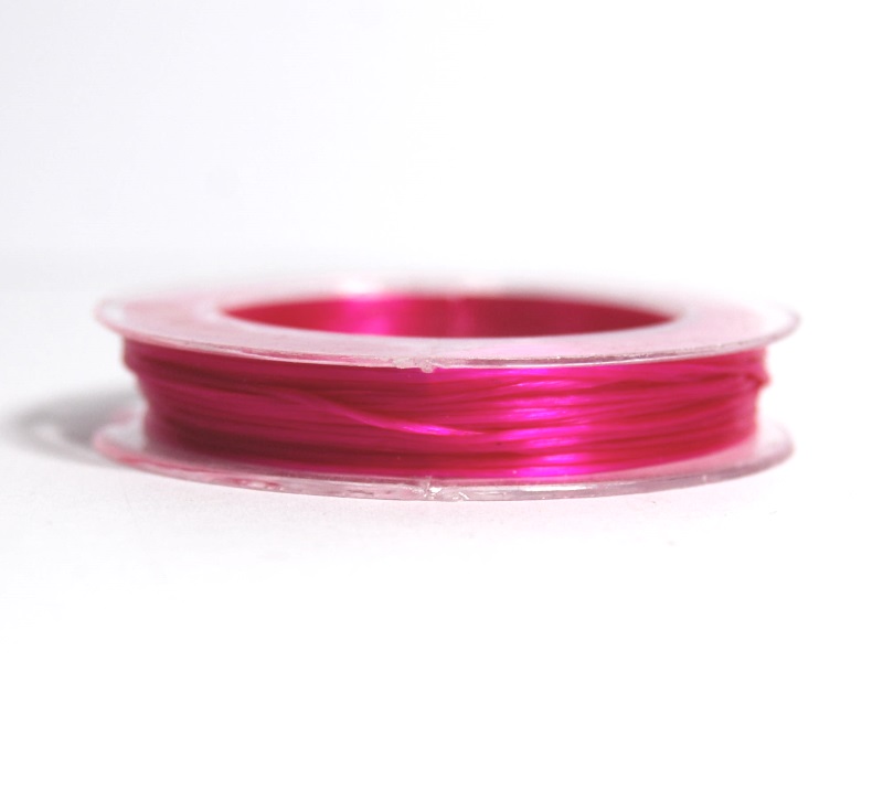 Pack of 1 Roll - 0.8mm x 10m Cerise Elastic Strong & Stretchy Beading Wire
