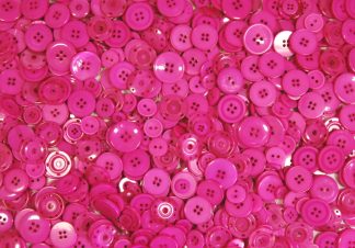 Pack of 100g - FUCHSIA PINK Buttons - Mixed Sizes for Sewing and Crafting 11mm to 25mm