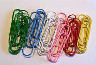 Pack of 10 - Mixed Giant Coloured Metal Paperclips 9.5cm / 3.75"