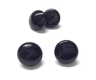 Pack of 2 Pairs - 4mm Black Glass Eyes with Metal Loops