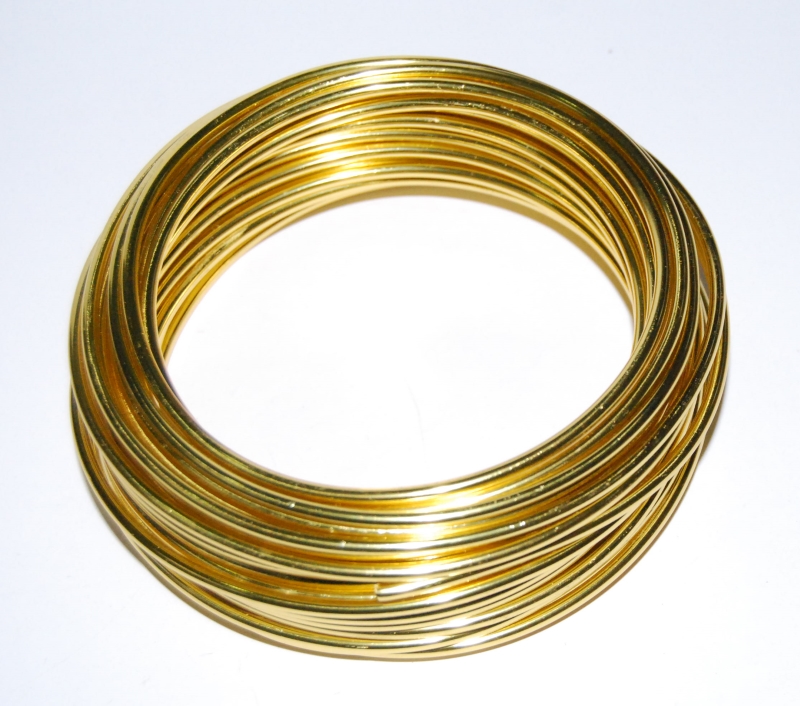 Pack of 1 - Yellow Gold 3mm x 10m Aluminium Wire