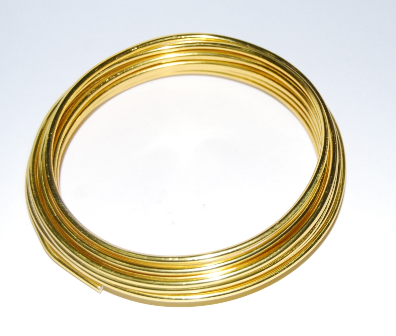 Pack of 1 - Yellow Gold 3mm x 5m Aluminium Wire
