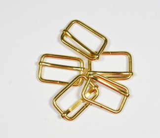 Pack of 5 - 25mm Gold Metal Bag Strap Sliding Adjusters