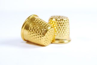 Pack of 10 - Gold Metal Thimbles - Finger Protector Sewing Grip Shield Protector