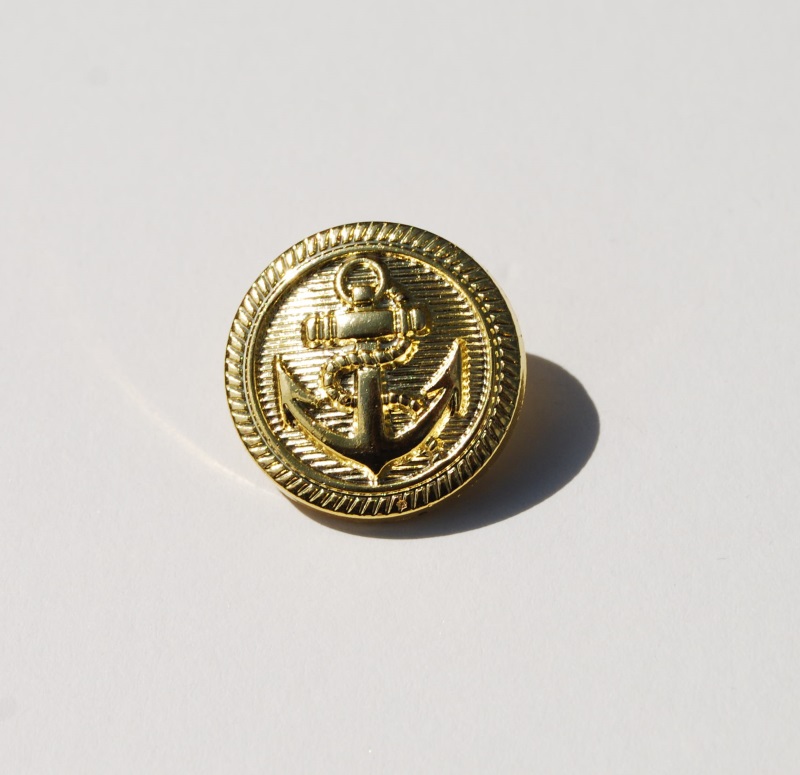 Pack of 5 - 20mm Gold Anchor Acrylic Blazer Buttons