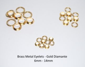 Brass Eyelets - Gold Diamante