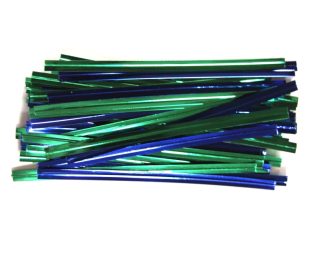 3"/8cm Blue & Green Mix Twist Ties