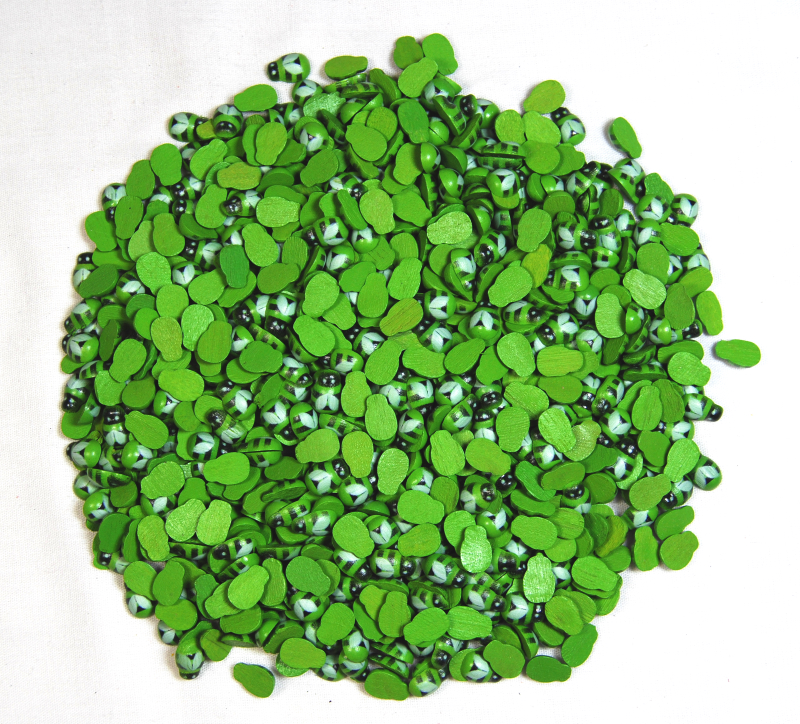 Pack of 50 - 9x12mm Green No Adhesive Bees - For Scrapbooking/Card Making