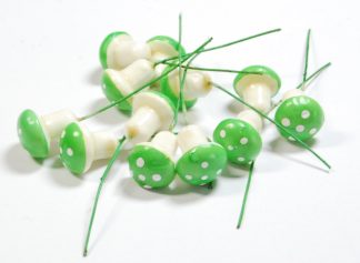Mini Mushrooms/Toadstools (Green) - Florist Accessories