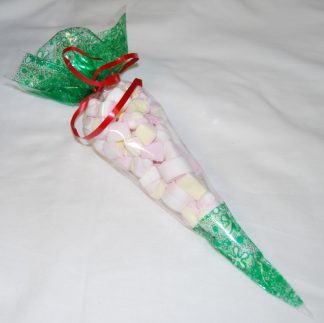 Pack of 50 - Green - Cone Cello Display Bags - 45 micron - 14.5" x 7"