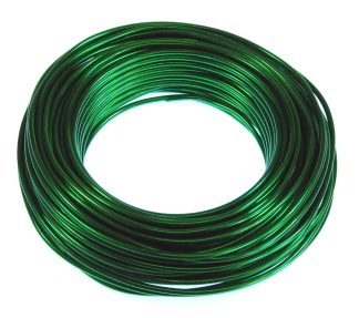 Pack of 1 - Green 3mm x 25m Aluminium Wire
