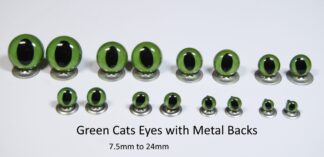 24mm Green Cats Eyes Metal Backs