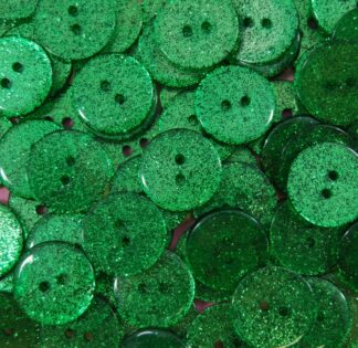 13mm Green Round Glitter Buttons