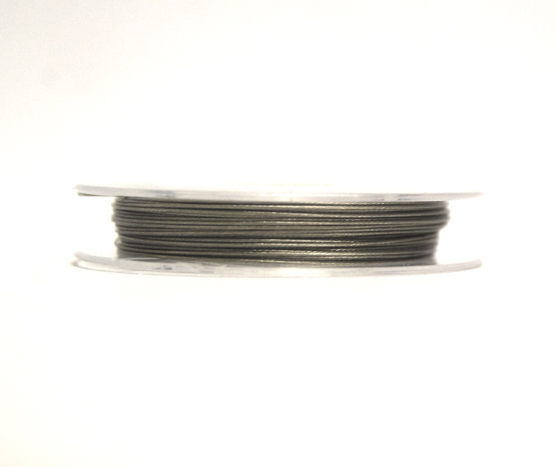 Pack of 1 Roll - 0.38mm x 10m Grey Steel Tiger Tail Beading Wire