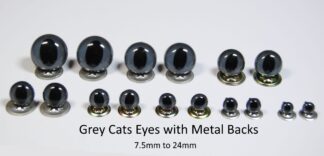 24mm Grey Cats Eyes Metal Backs