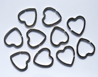 Pack of 10 - 31mm VALUE Silver Heart Split Rings