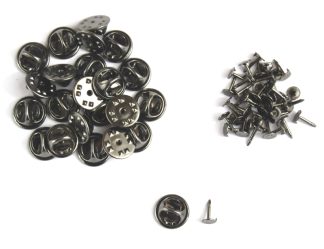 Pack of 10 - 11.5mm Gun Metal Badge Lapel Backs