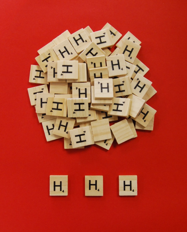 Pack of 20 - Letter 'H' Scrabble Wooden Tiles