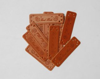 Handmade Bees Faux Leather Tags - 50mm x 15mm