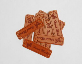 Handmade Butterflies Faux Leather Tags - 50mm x 15mm