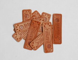 Handmade Buttons Faux Leather Tags - 50mm x 15mm