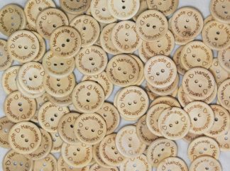 Printed Natural Wooden Buttons - 25mm Handmade