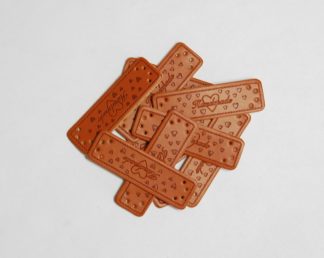 Handmade Hearts Faux Leather Tags - 50mm x 15mm