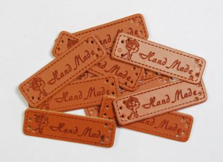 Handmade Lady Faux Leather Tags - 50mm x 15mm