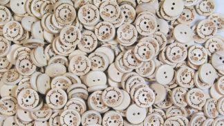 Printed Natural Wooden Buttons - 15mm Handmade with Love - Knitting