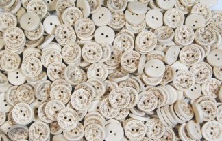 Printed Natural Wooden Buttons - 15mm Handmade with Love - Sewing Machine