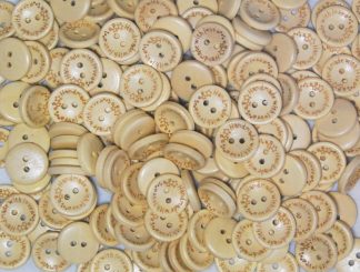 Printed Natural Wooden Buttons - 20mm Handmade with Love - Stars