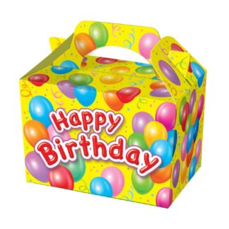 Pack of 10 - Happ Birthday Party Food Boxes - 15x10x10cm - Childrens Food/Treats Boxes