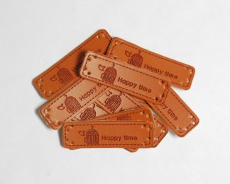 Happytime Faux Leather Tags - 50mm x 15mm