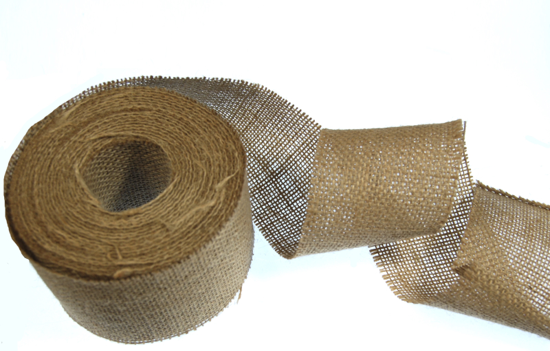 Cut Edge Hessian Ribbon 70mm - Florist Accessories