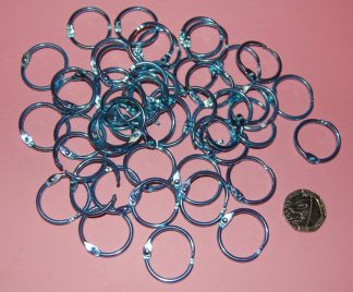 Pack of 100 - SHINY BLUE - 19mm Split Hinge Ringbinders