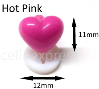 Hot Pink 12 x 11mm Heart Noses