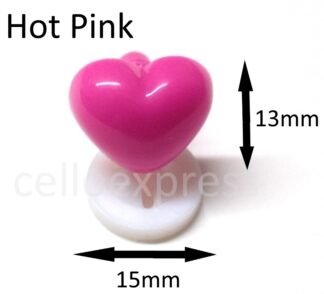 Hot Pink 15 x 13mm Heart Noses