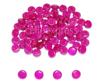 Hot Pink Mushroom Buttons - 10mm