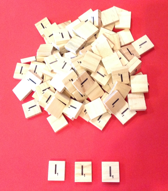 Pack of 20 - Letter 'I' Scrabble Wooden Tiles