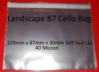 Pack of 100 - Landscape B7 - 128mm x 87mm - Cello Photo Display Bags Self Seal